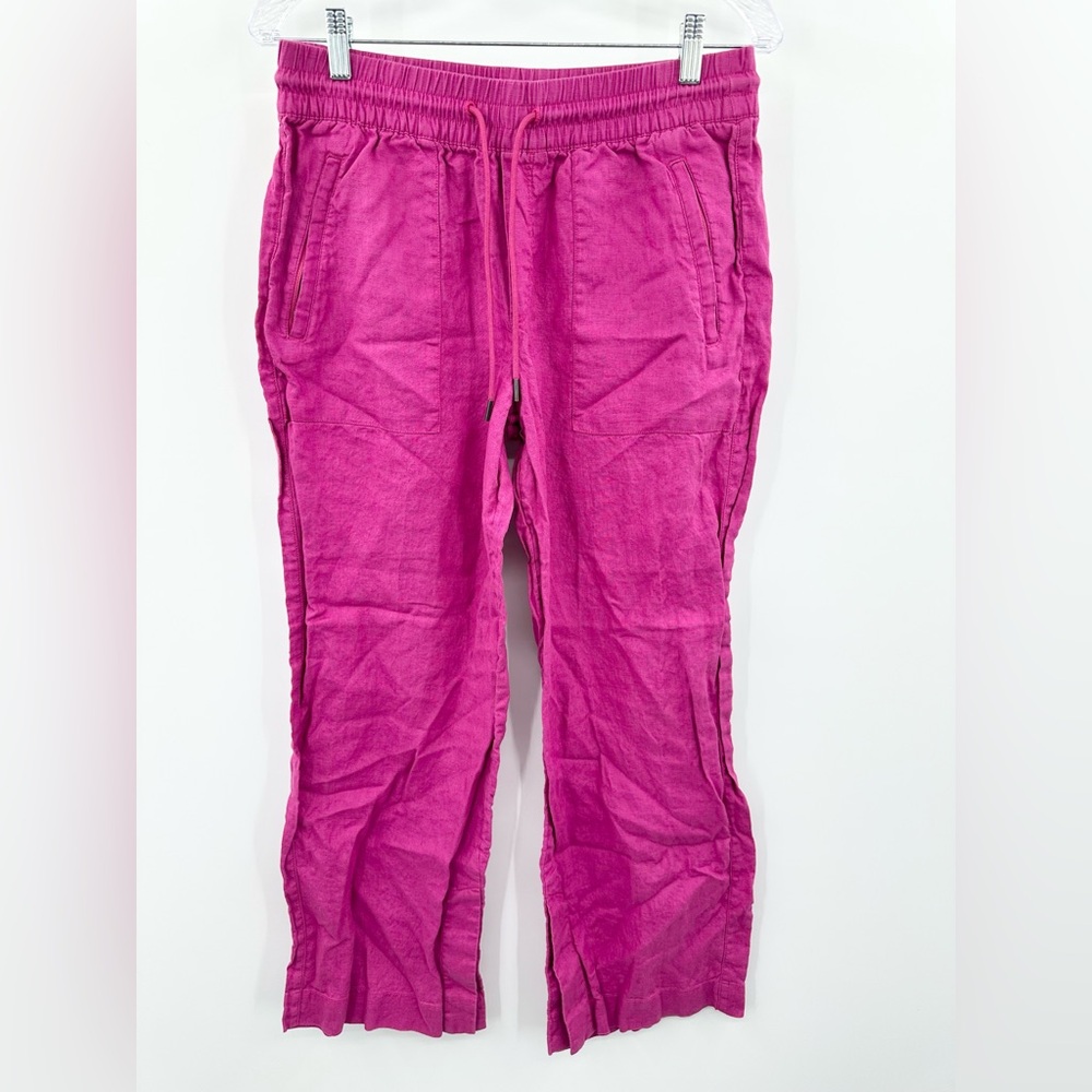 Athleta Cabo Wide Leg Linen Pink Women's Pants Size Small
